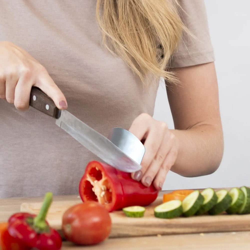 2-Pack: Stainless Steel Finger Protector For Cutting, Chopping and Dicing
