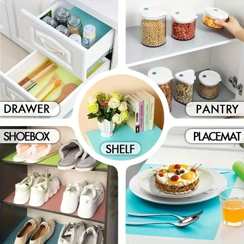 4-Piece Set: High-Quality Refrigerator Liners - Customizable Cabinet Mats