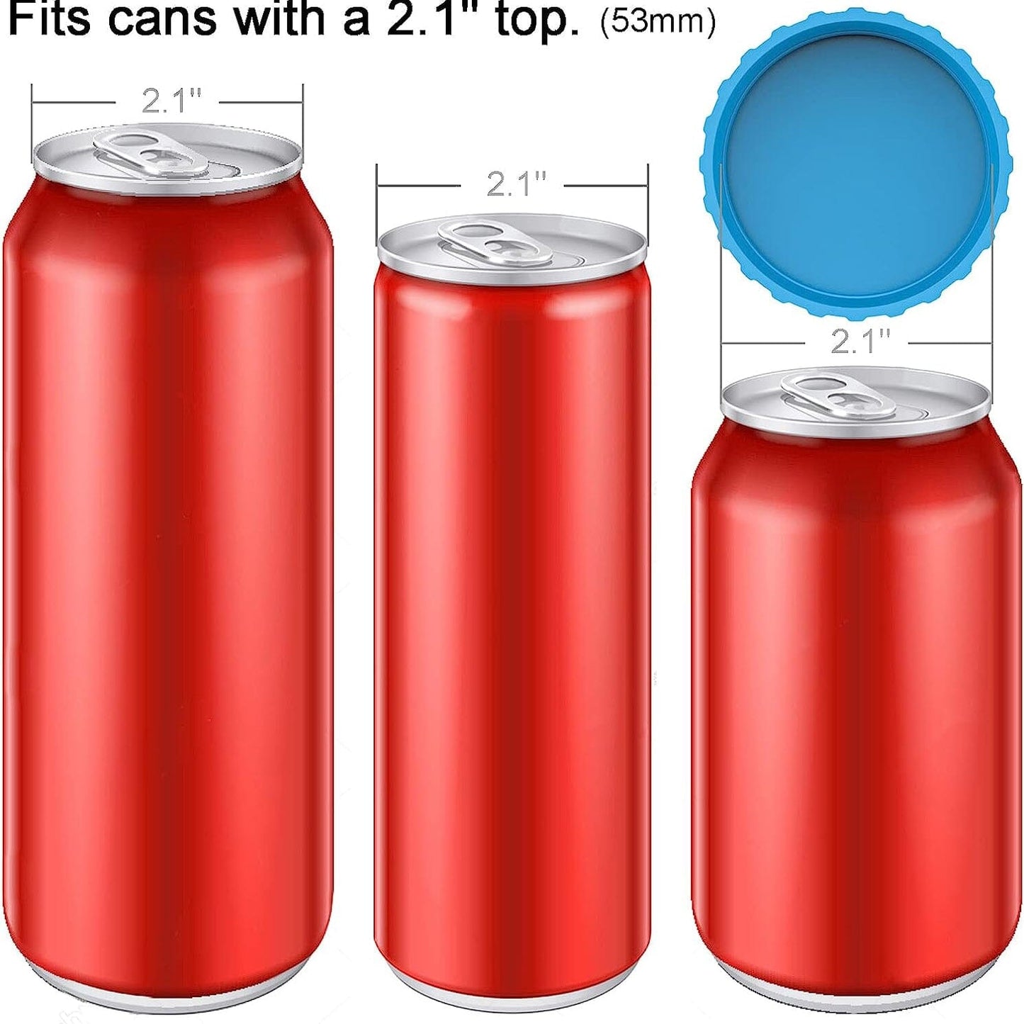 6-Pack: Silicone Can Lids Fits Standard Soda Cans