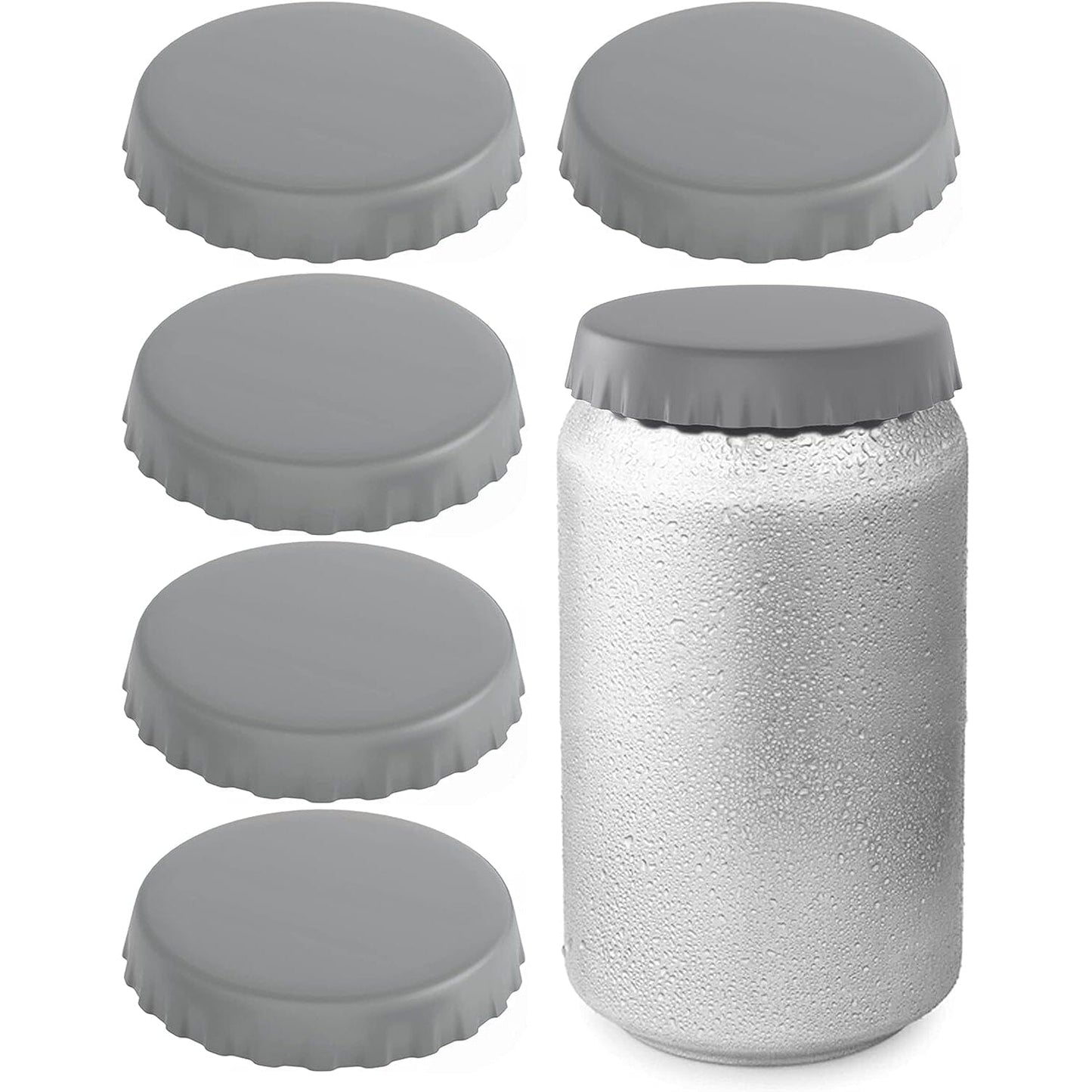 6-Pack: Silicone Can Lids Fits Standard Soda Cans