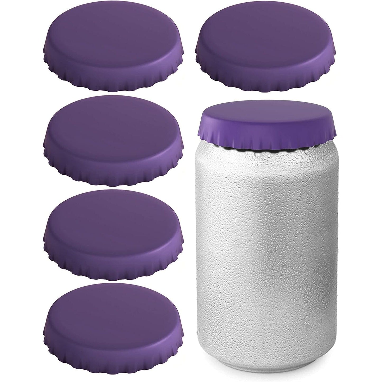 6-Pack: Silicone Can Lids Fits Standard Soda Cans