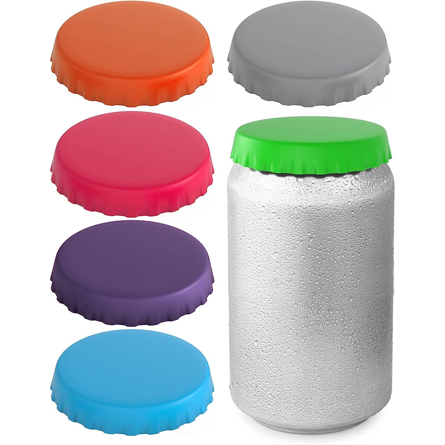 6-Pack: Silicone Can Lids Fits Standard Soda Cans